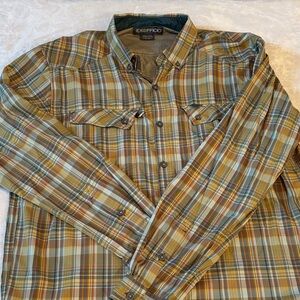 ExOfficio packable in pocket travel shirt XL nylon lightweight cooling vents